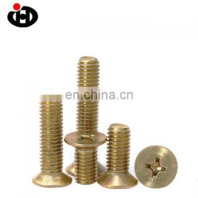 Hot Sale  Plain  Cross Recessed Flat Head Brass Bolts Copper Machine Screws   m4 copper screw