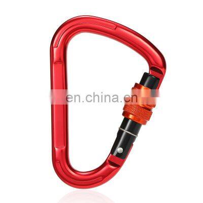 JRSGS 25KN Heavy duty D type Customization Color Aviation Aluminum 7075 Carabiner Climbing Carabiner Snap Hook Clip S7107