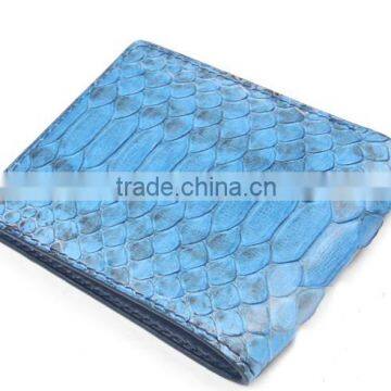 High Quality Turquoise Color Unisex Genuine Real Python Skin Leather Short Wallet for Women photo-2