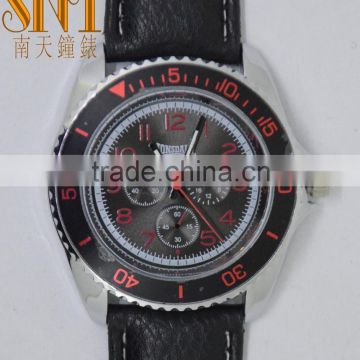 SNT-946468 Hot selling spray black watch with 3 chrono eye