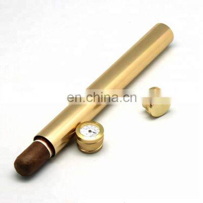 Portable Gold Aluminum Single Cigar Tube photo-2