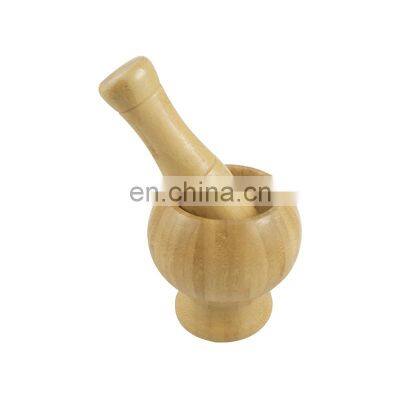 Wood Mortar and Pestle Bamboo Guacamole Bowl Shell Garlic Mortar Pepper Press Mincer Grinder Chopper Crusher Mixed Kitchen photo-3