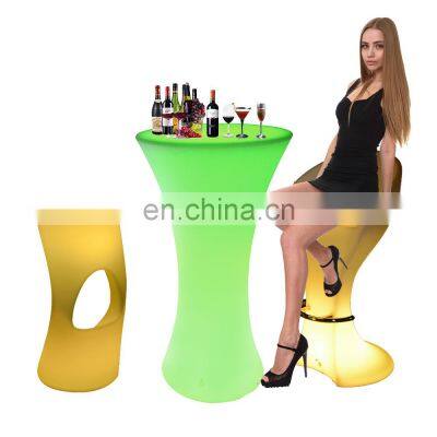 led illuminated lounge home /led portable bar counter chair and table outdoor led bar stool for event party outdoor patio garden