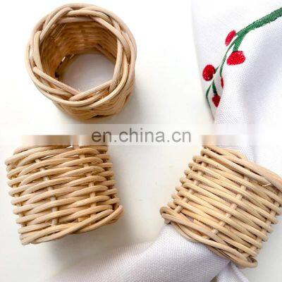 Hot Sale Handmade Rattan Napkin Ring Cheap WHolesale Tableware Set Napkin Holder Rings Wovenmade in Vietnam photo-5