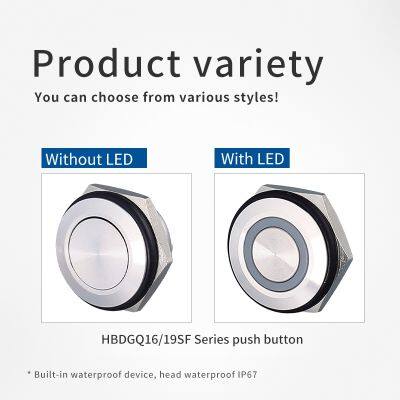 Ip67 16mm Ring Led Red Illuminated 12v 1no 4 Pin Push Button Micro Switch Self Recovery photo-2