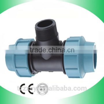 high pressure pipe fitting pp compression tee