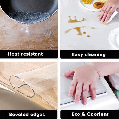 Fuxing Thick Transparent Glass PVC Soft Sheet 0.8mm Clear Table Covers Rolls Waterproof Soft Pvc Plastic Kitchenet PvcRoll photo-2