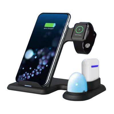 4 in 1  Wireless Charger smart phone watch earphone 15W fast charging power station stand