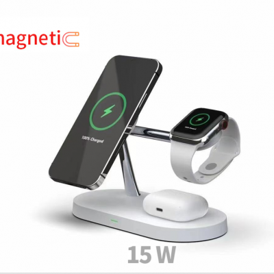 Dropshipping Magnetic 4 in 1 Wireless Charging with Desk Lamp Wireless Charger Station for Iphone Fast Wireless Magnetic Charger