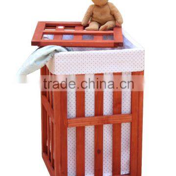 Wooden Laundry Hamper with Canvas Bag