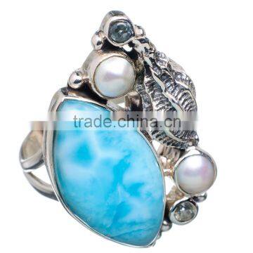 Rare Larimar Dolphin 925 Sterling Silver Ring Ring,925 sterling silver jewelry wholesale,JEWELRY EXPORTER