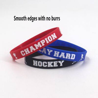 Silicone Wristband Debossed Personalized Rubber Bands Bracelet for Sports