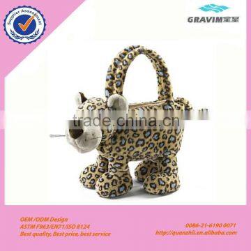 OEM fashionale plush leopard animal skin hand bag for kid                        
                                                Quality Choice