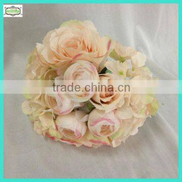 22cm high quality hot sale silk fake flowers wedding bouquet