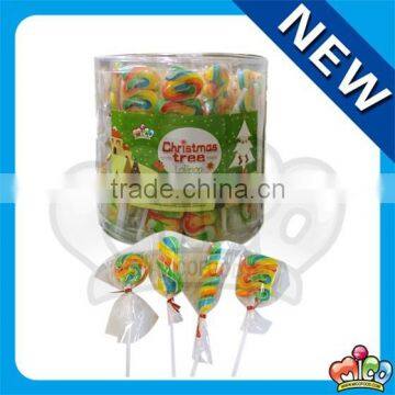 Christmas Tree rainbow swirl lollipop