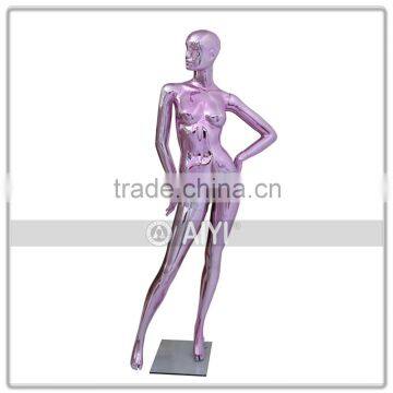 Pink Chrome Plastic Abstract Full Body Female Mannequin