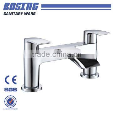 Double Zinc Alloy Handle Waterfall Style Without Aerator Stainless Steel Wash Basin Mixer Tap