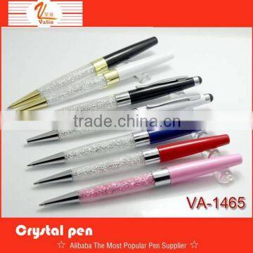 2015 new design good-looking crystal touch ball metal making pen