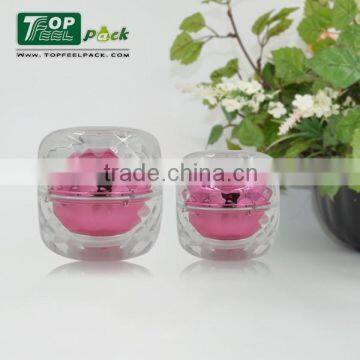 2015 Cute Luxury Diamond Cosmetic Acrylic Plastic Eye Cream Jar 30g 15g