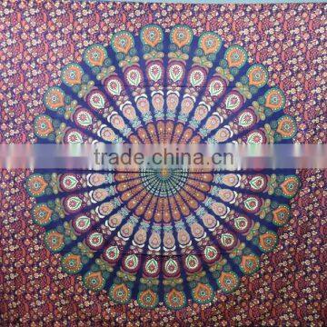 New Arrival Mandala Round Printed Bedsheet Boho Bohemian Cotton Bedspread Wall Hanging photo-3