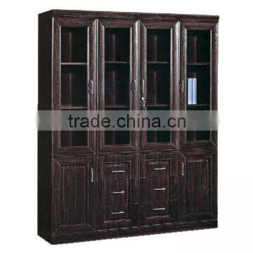 bookcase 4 door walnut color bookshelf