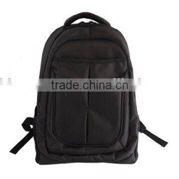 black zippered simple strong laptop day backpack