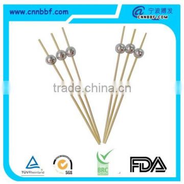 Disposable bamboo stick with metal effects ball