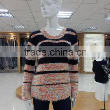Women Crew Neck Short Sleeve Jersey Knit Pullover Dress Sweater2016 Fall/winter Viscose/nylon/wool Quality Choice photo-4