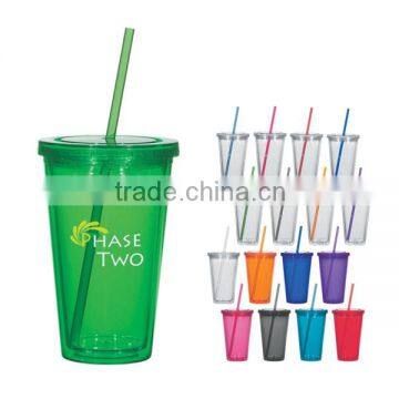 Promotion eco friendly bpa free Double wall plastic tumbler