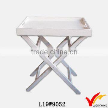 recycled butler tray wood fold table white