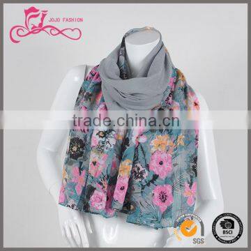 Low price print long cotton scarf and shawl for women