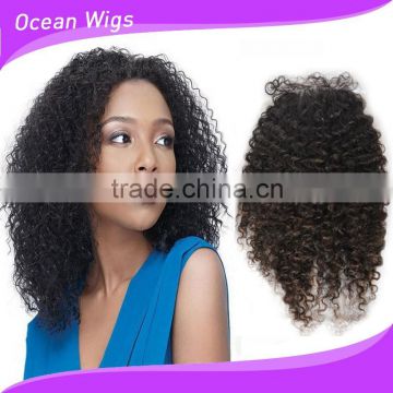 cheap lace closure ,afro curl, natural color