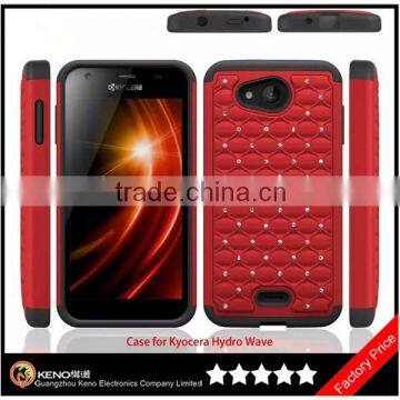 Keno Shining Diamond-studded Armorbox Drop Resistant Silicone Case for Kyocera Hydro Wave