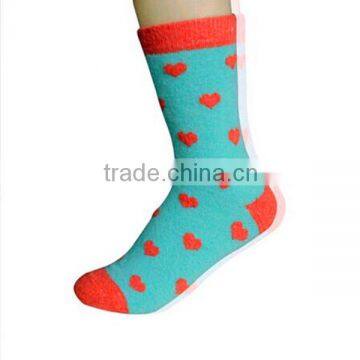 Customlogo multi red heart pattern wool tube socks knitting pattern