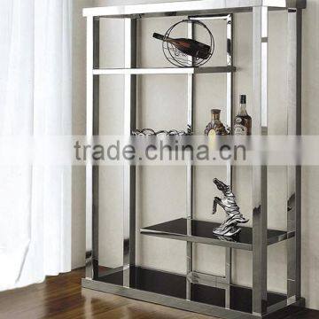 Multifunctional 4 layer stainless steel glass top display storage shelf (SW-018#)