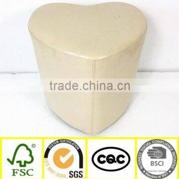 home wood decorating sofa furniture heart shape leather ottoman pouf