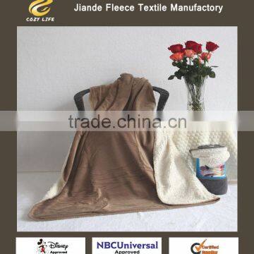 2015 New Ultra Soft Luxury Solid Brown Throw For All Sizes Double Velvet flannel Fleece Sherpa Plush Blanket