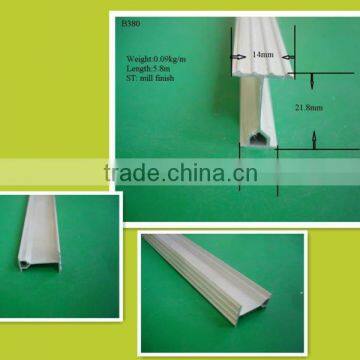 14mm*21.8mm*9.8mm aluminum bending rail profile for curtain