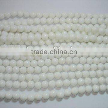 Gemstone white glass round beads jewelry beads