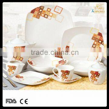 bulk buy from china 47 pcs decal porcelain china wholesale dinnerware set