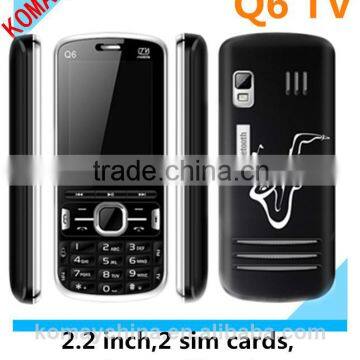 KOMAY Quad band dual sim card mobile phone Q6 TV