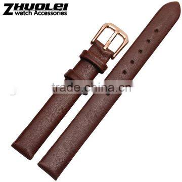 6|8|10|12mm High Quality Genuine Leather Watch Strap With Stainless Steel Buckle Wholesale 3PCS