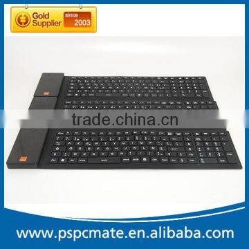 105keys Waterproof folding silicon bluetooth wireless ZERTY keyboard
