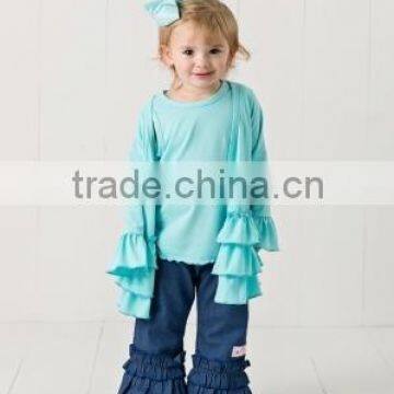 Stylish Long Sleeve Ruffled Children Cardigan Buttonless Girls Cardigan photo-4