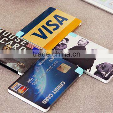 Promotional 2016 high quality/portable credit card power bank 2600mah with cheap price