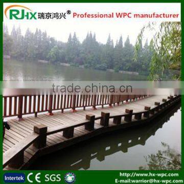 Wood-plastic composite decking floor for outdoor bridge