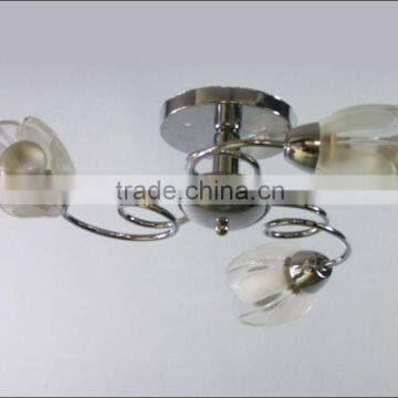 E14 chrome glass flower chandelier ceiling light/lamp 10172-3