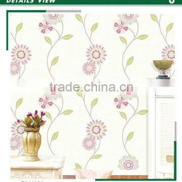 remnants foaming non woven wallpaper, lovely floral wall covering for kids room , beautiful wall mural manufacturer