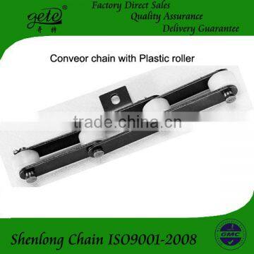 Double pitch conveyor roller chain attachments