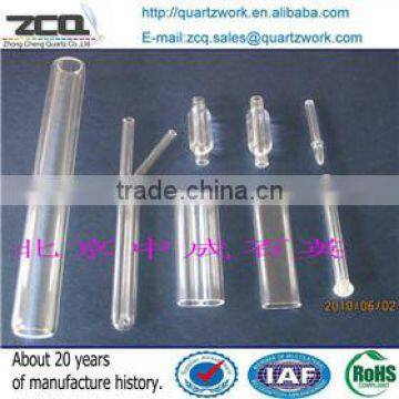 Quartz parts tube with branch and cork